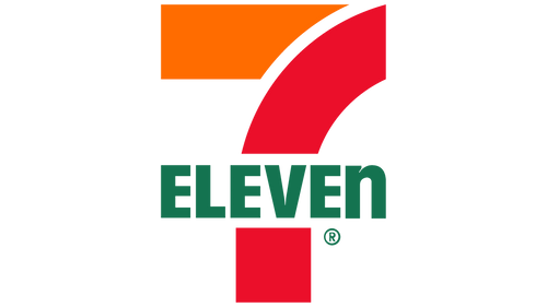 7-Eleven logo with red, orange, and green branding on a transparent background.
