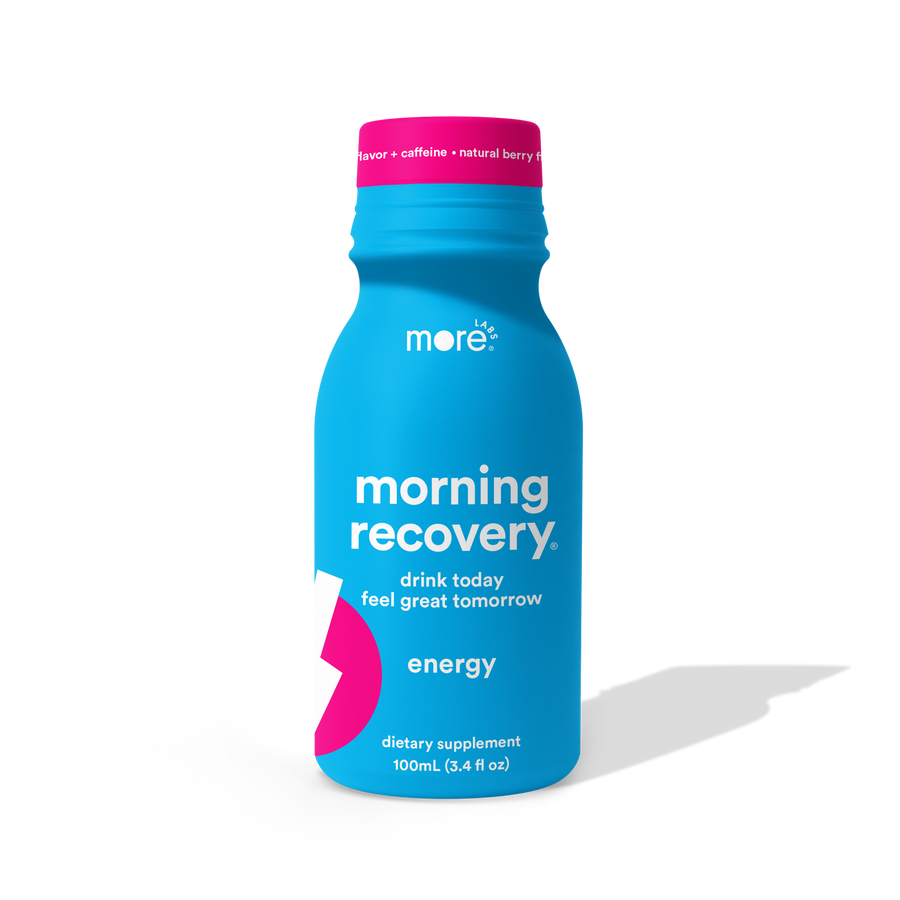 Morning Recovery Energy dietary supplement boost before drinking to support hydration and wellness