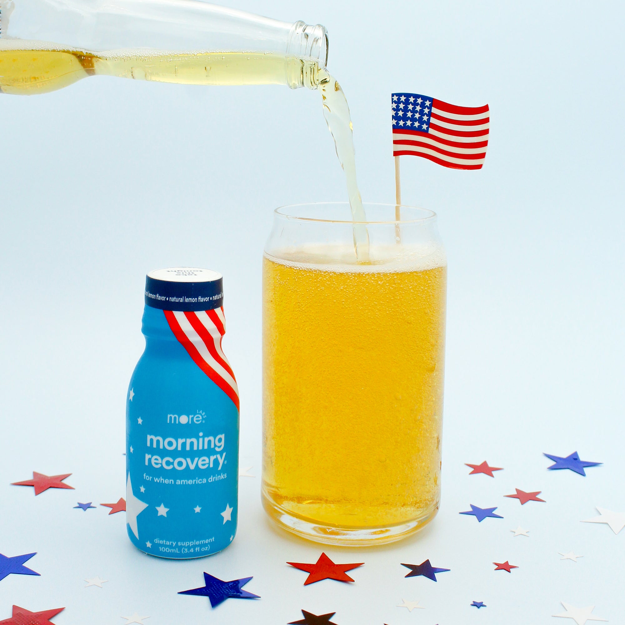 morning recovery - red, white and blue