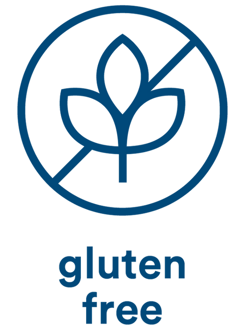 Gluten-free icon with crossed grain symbol representing gluten-free ingredients in More Labs supplements.
