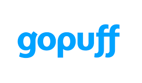 Gopuff logo in lowercase blue text on a white background.
