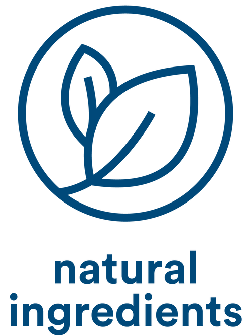 Natural ingredients icon with leaf symbol representing clean, naturally sourced ingredients in More Labs supplements.
