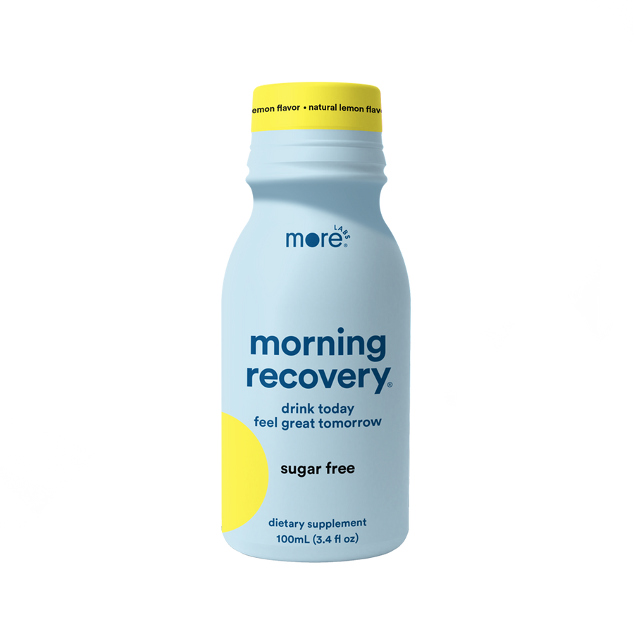 Morning Recovery Original bottle with DHM electrolytes and vitamins for post-drink recovery