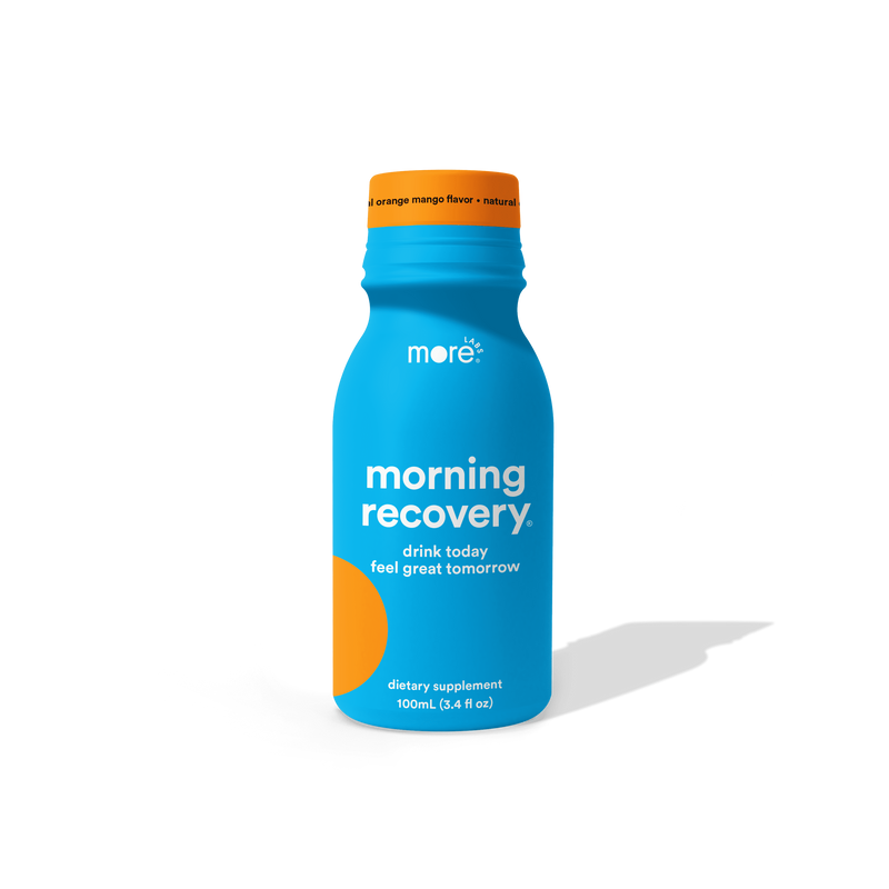 Morning Recovery Sugar-Free Lemon dietary supplement bottle for sugar-free recovery.